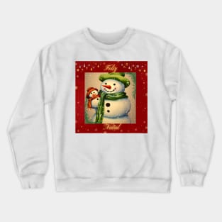 Feliz Natal de Boneco de Neve e Bebê de Neve Crewneck Sweatshirt